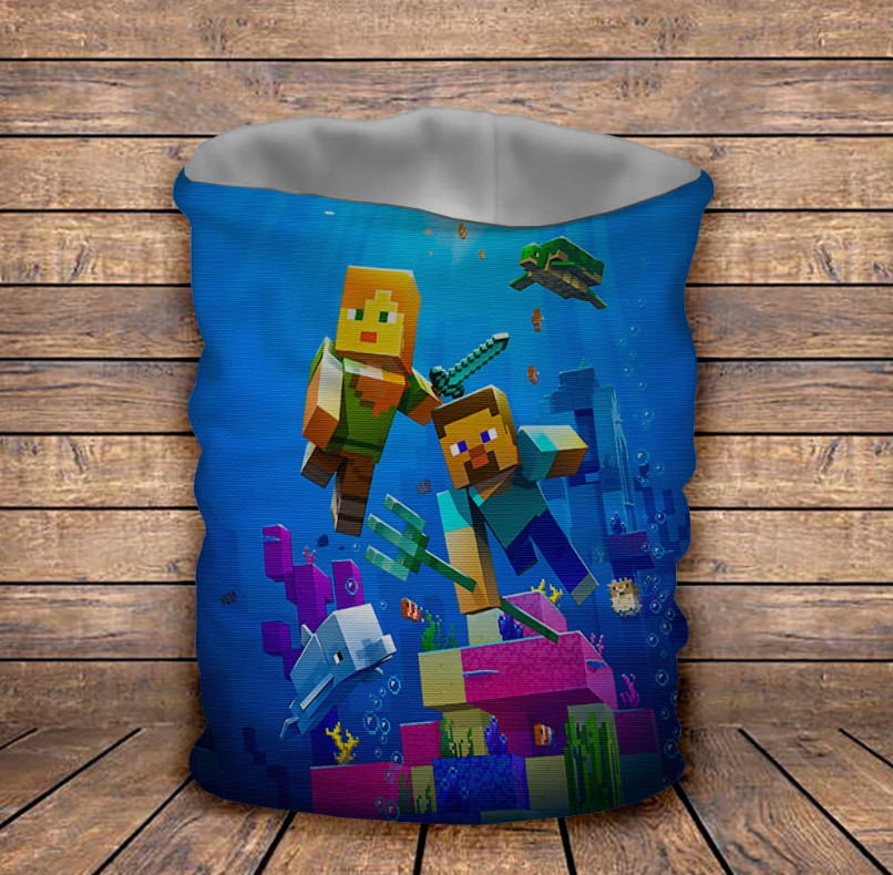 Баф з 3D принтом Майнкрафт підводний світ ВСІ Розміри