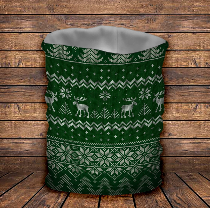 Баф з 3D принтом Олені на зеленому ВСІ Розміри