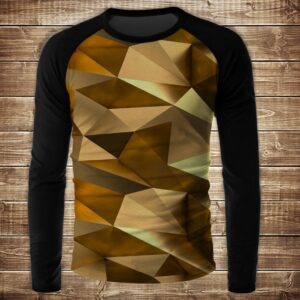 Лонгслив-реглан з 3D принтом- Золотий кубізм ВСІ Розміри Преміум тканина
