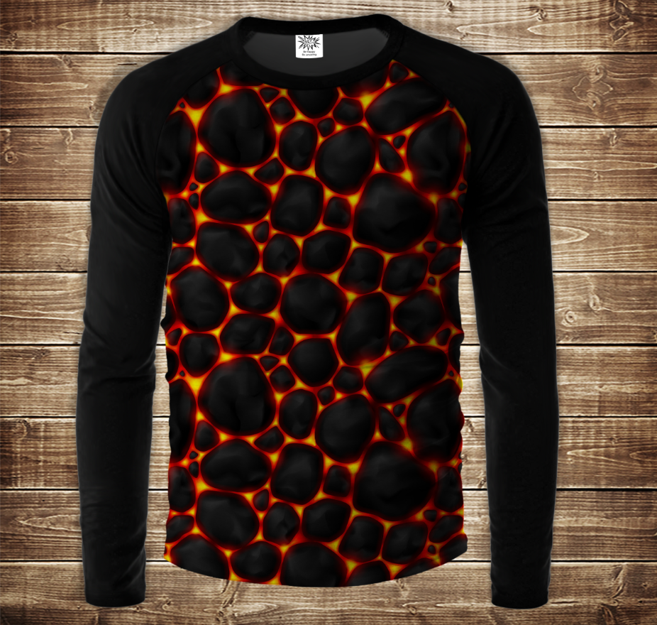 Лонгслив-реглан з 3D принтом- Магма ВСІ Розміри Преміум тканина