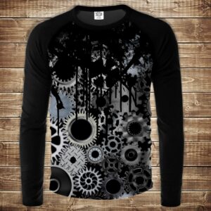 Лонгслив-реглан з 3D принтом- Механіка ВСІ Розміри Преміум тканина