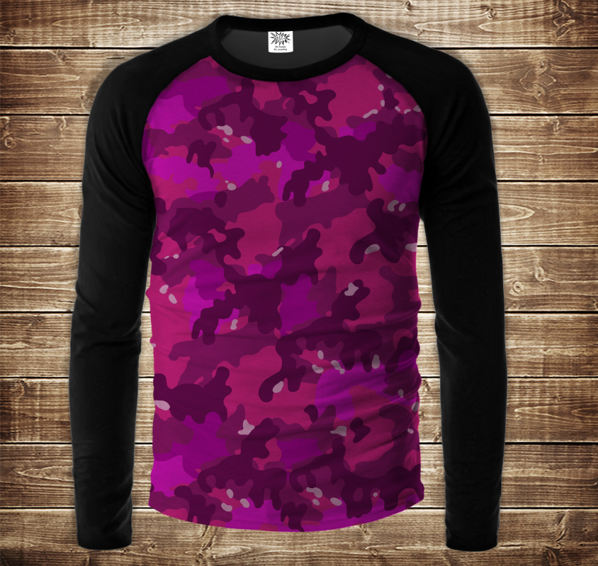 Лонгслив-реглан з 3D принтом- Pink camuflage ВСІ Розміри Преміум тканина