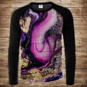 Лонгслив-реглан з 3D принтом- Камень Чароїт ВСІ Розміри Преміум тканина