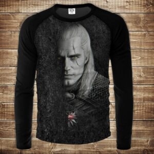 Лонгслив-реглан з 3D принтом- Witcher Harolt ВСІ Розміри Преміум тканина