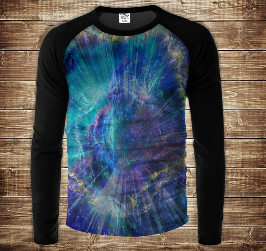 Лонгслив-реглан з 3D принтом- Космічне сяйво ВСІ Розміри Преміум тканина