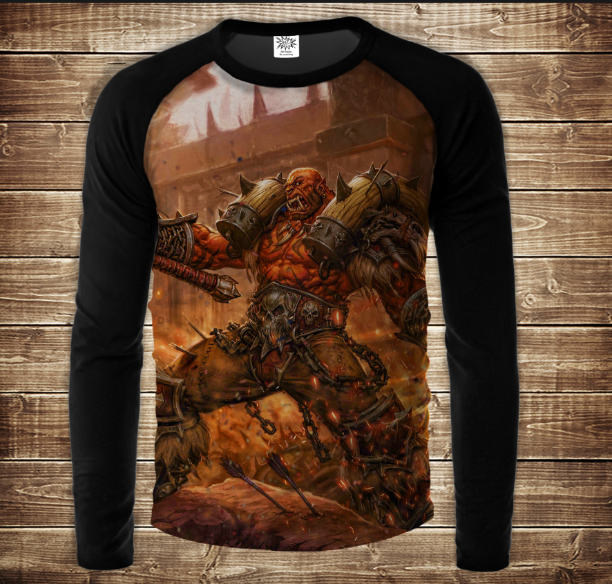 Лонгслив-реглан з 3D принтом- GARROSH WARCRAFT ВСІ Розміри Преміум тканина
