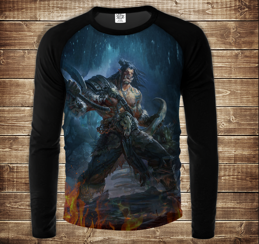 Лонгслив-реглан з 3D принтом- GROM WARCRAFT ВСІ Розміри Преміум тканина