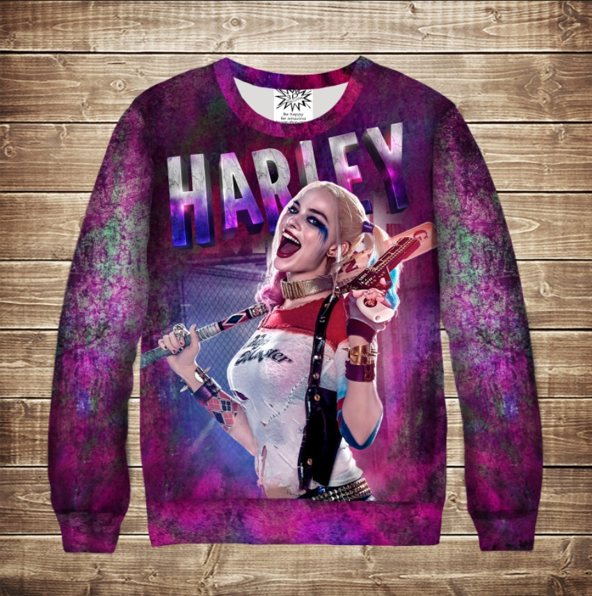 Світшот з 3D принтом Harley Quinn (Харлі Квінн) ВСІ Розміри Преміум тканина