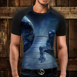 Футболка-реглан з 3D принтом Астронавт ВСІ Розміри Преміум тканина