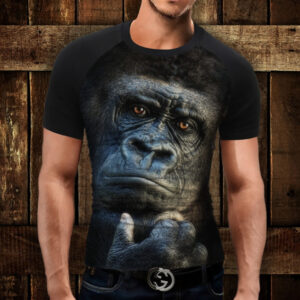 Футболка-реглан з 3D принтом Мудра Горила ВСІ Розміри Преміум тканина