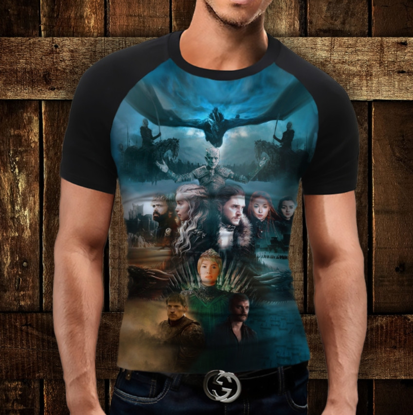 Футболка-реглан з 3D принтом Game of thrones ВСІ Розміри Преміум тканина