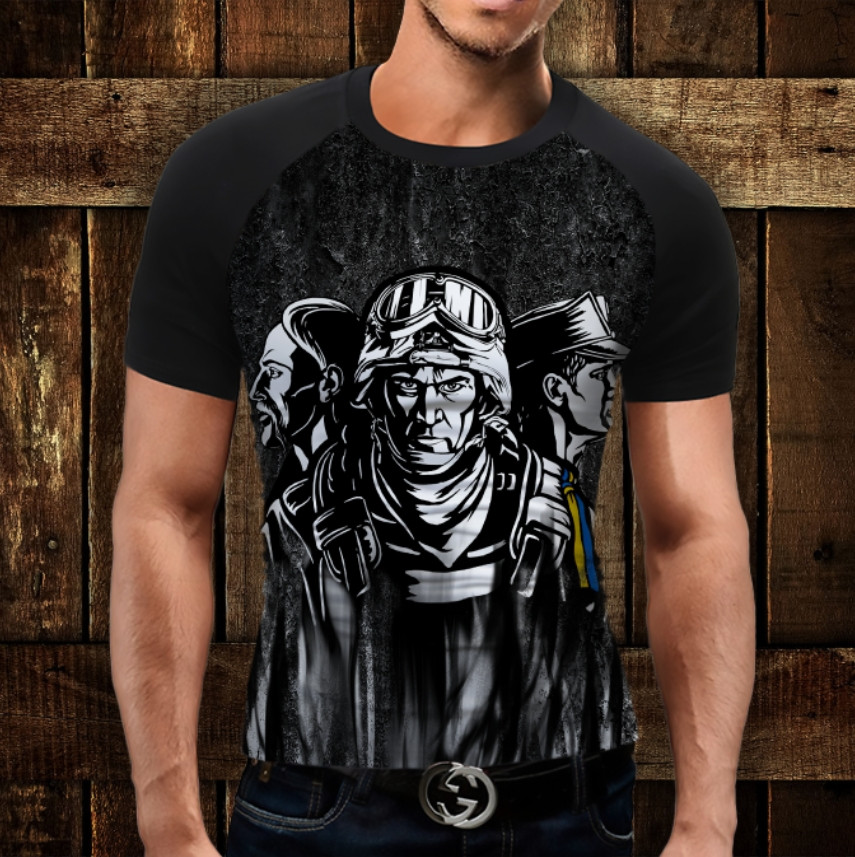 Футболка-реглан з 3D принтом Захисники України ВСІ Розміри Преміум тканина