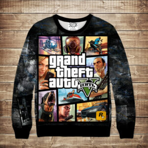 Світшот з 3D принтом Grand Theft Auto Caver ВСІ Розміри Преміум тканина