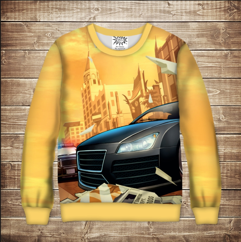 Світшот з 3D принтом Grand Theft Auto Dond Stop ВСІ Розміри Преміум тканина