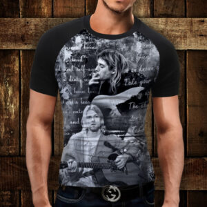 Футболка-реглан з 3D принтом Нірвана ВСІ Розміри Преміум тканина