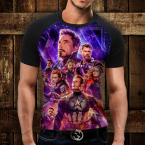 Футболка-реглан з 3D принтом Mесники Avengers Endgame ВСІ Розміри Преміум тканина