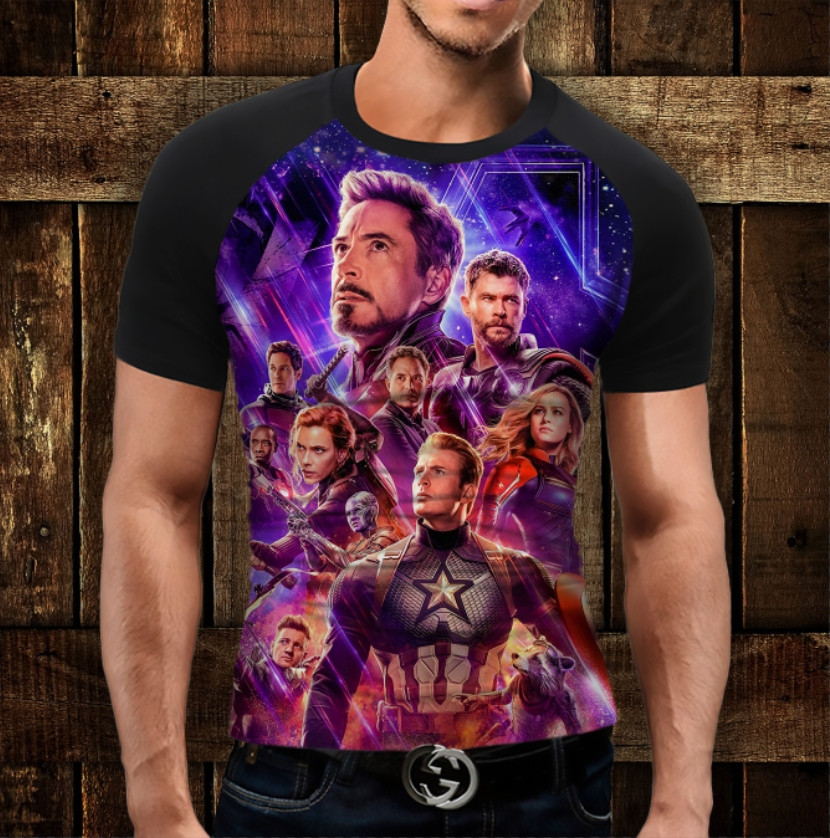 Футболка-реглан з 3D принтом Mесники Avengers Endgame ВСІ Розміри Преміум тканина