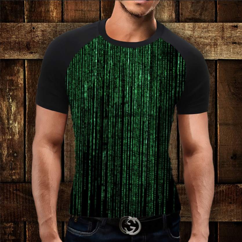 Футболка-реглан з 3D принтом Matrix ВСІ Розміри Преміум тканина