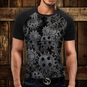 Футболка-реглан з 3D принтом Дарк Стимпанк ВСІ Розміри Преміум тканина