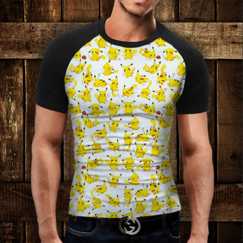Футболка-реглан з 3D принтом POKEMON PIKACHU ВСІ Розміри Преміум тканина