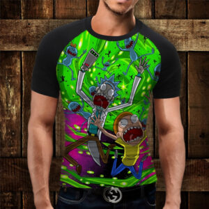 Футболка-реглан з 3D принтом Рік і Морті Кислота ВСІ Розміри Преміум тканина