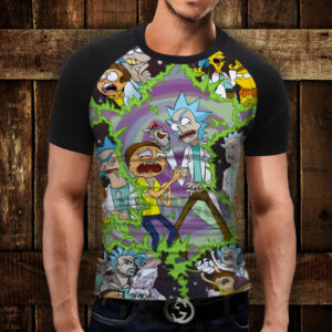 Футболка-реглан з 3D принтом Рік і Морті ВСІ Розміри Преміум тканина