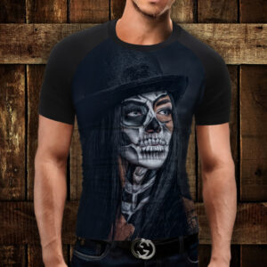 Футболка-реглан з 3D принтом Helloween Санта Моерта ВСІ Розміри Преміум тканина