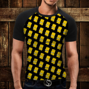 Футболка-реглан з 3D принтом Bart head Pattern ВСІ Розміри Преміум тканина