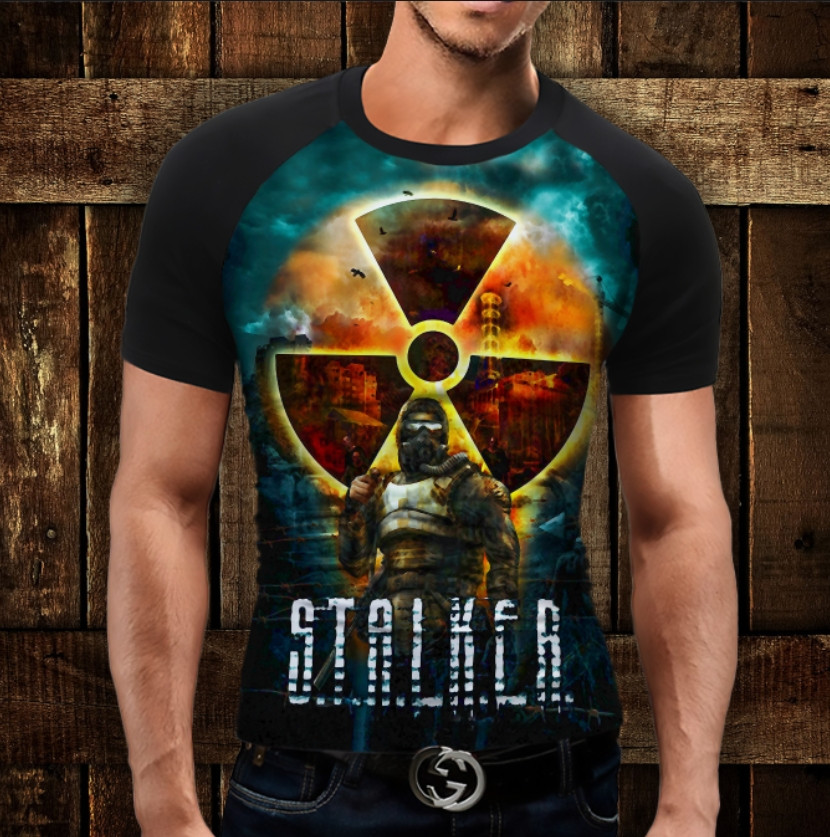 Футболка-реглан з 3D принтом S.T.A.L.K.E.R Anomaly ВСІ Розміри Преміум тканина
