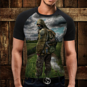 Футболка-реглан з 3D принтом S.T.A.L.K.E.R мандрівник ВСІ Розміри Преміум тканина