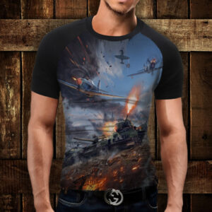 Футболка-реглан з 3D принтом Танки in battle War Thunder ВСІ Розміри Преміум тканина