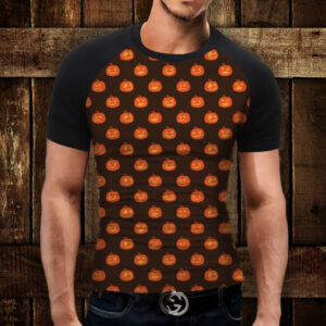 Футболка-реглан з 3D принтом Хеловін. Гарбузи ВСІ Розміри Преміум тканина