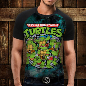 Футболка-реглан з 3D принтом Turtles ВСІ Розміри Преміум тканина