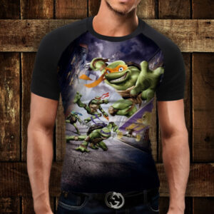 Футболка-реглан з 3D принтом Молоді Черепашки Ніндзя ВСІ Розміри Преміум тканина