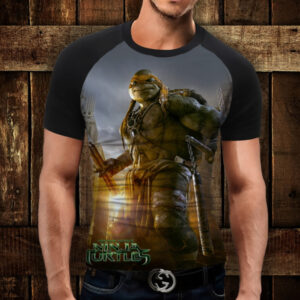 Футболка-реглан з 3D принтом МикеланджелоЧерепашка Ніндзя ВСІ Розміри Преміум тканина