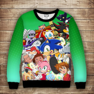 Світшот з 3D принтом Їжак Сонік и друзі ВСІ Розміри Преміум тканина