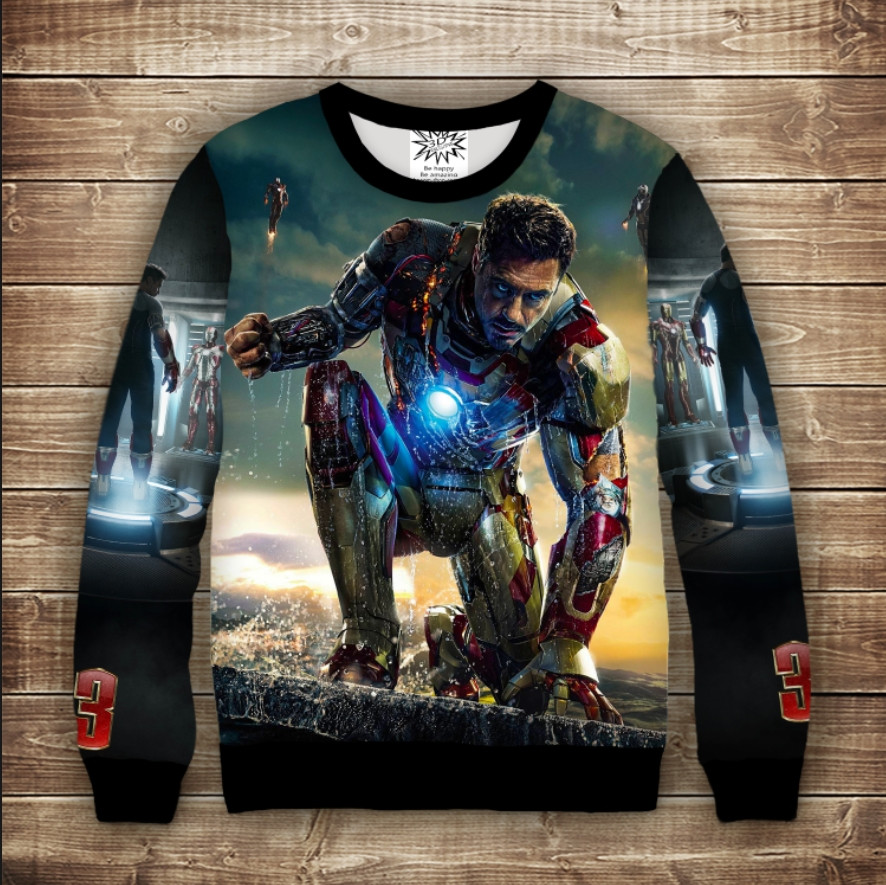 Свитшот з 3D принтом Iron Man / Залізна людина ВСІ Розміри Преміум тканина