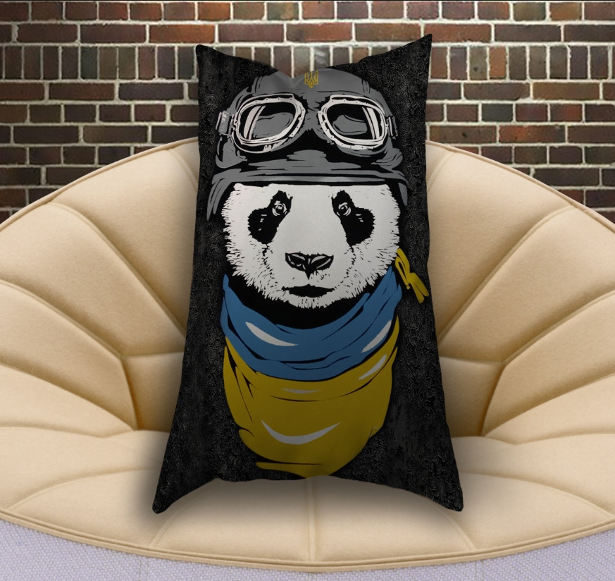 Подушка з 3D принтом Панда Патріот