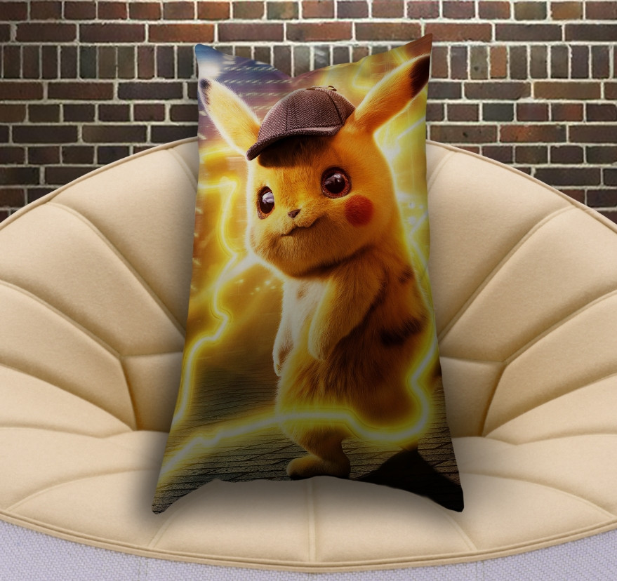 Подушка з 3D принтом Покемон Пікачу у великому місті
