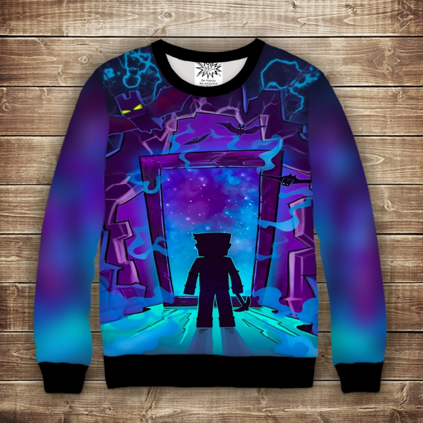 Світшот з принтом 3D Minecraft Enter the Nether. Дитячі і дорослі розміри ВСІ Розміри Преміум тканина