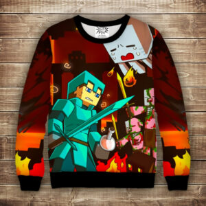 Світшот з принтом 3D Minecraft Anime Дитячі і дорослі розміри ВСІ Розміри Преміум тканина