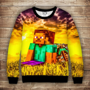 Світшот з принтом 3D Minecraft Sun Дитячі і дорослі розміри ВСІ Розміри Преміум тканина