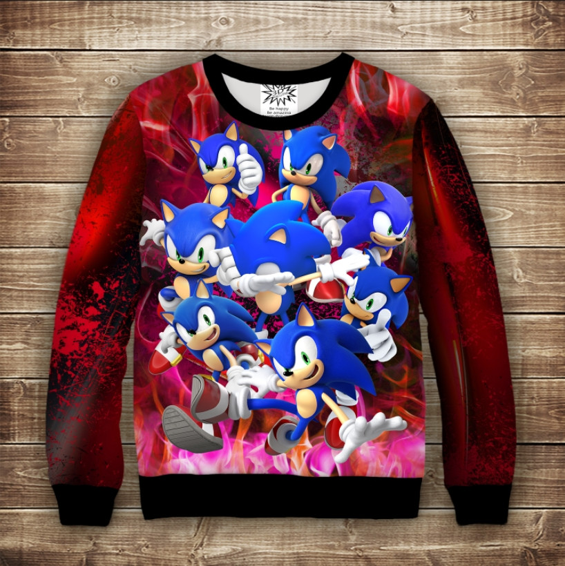 Світшот p принтом 3D SONIС Emotion ВСІ Розміри Преміум тканина