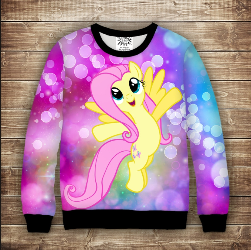 Світшот з принтом Флаттершай поні FLUTTERSHY Дитячі і дорослі розміри ВСІ Розміри Преміум тканина