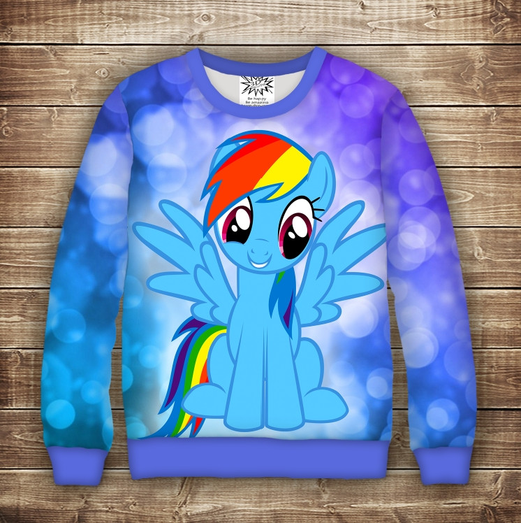 Свитшот з принтом Rainbow Dash Поні. Дорослі і Дитячі розміри ВСІ Розміри Преміум тканина