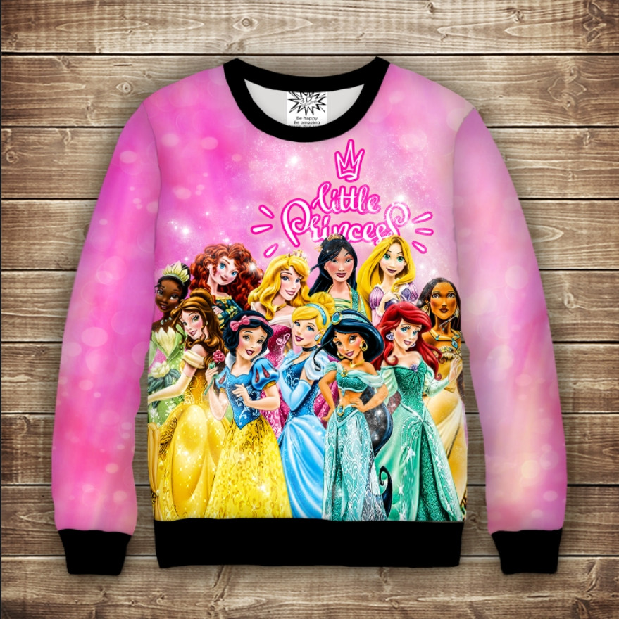 Світшот з принтом Принцеси. Дитячі і дорослі розміри ВСІ Розміри Преміум тканина