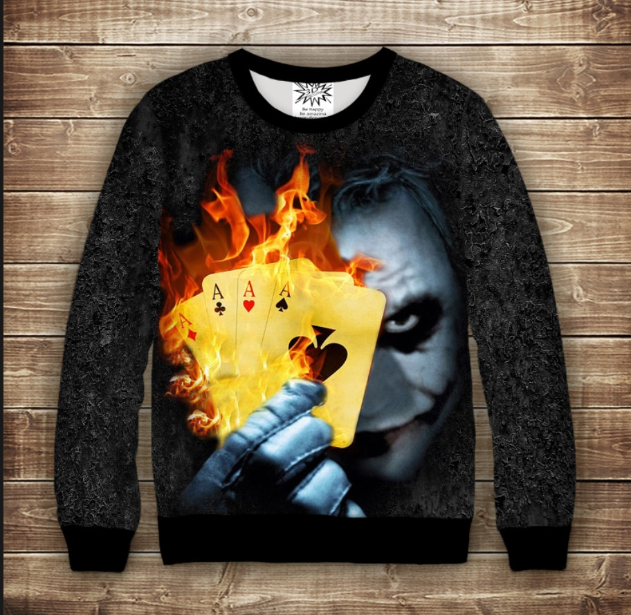 Світшот 3D Joker Джокер ВСІ Розміри Преміум тканина