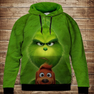 Толстівка з 3D принтом Грінч Дорослі і Дитячі розміри ВСІ Розміри Преміум тканина