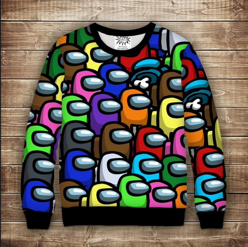 Світшот з 3D принтом Among Us Heroes Дорослі і Дитячі розміри ВСІ Розміри Преміум тканина