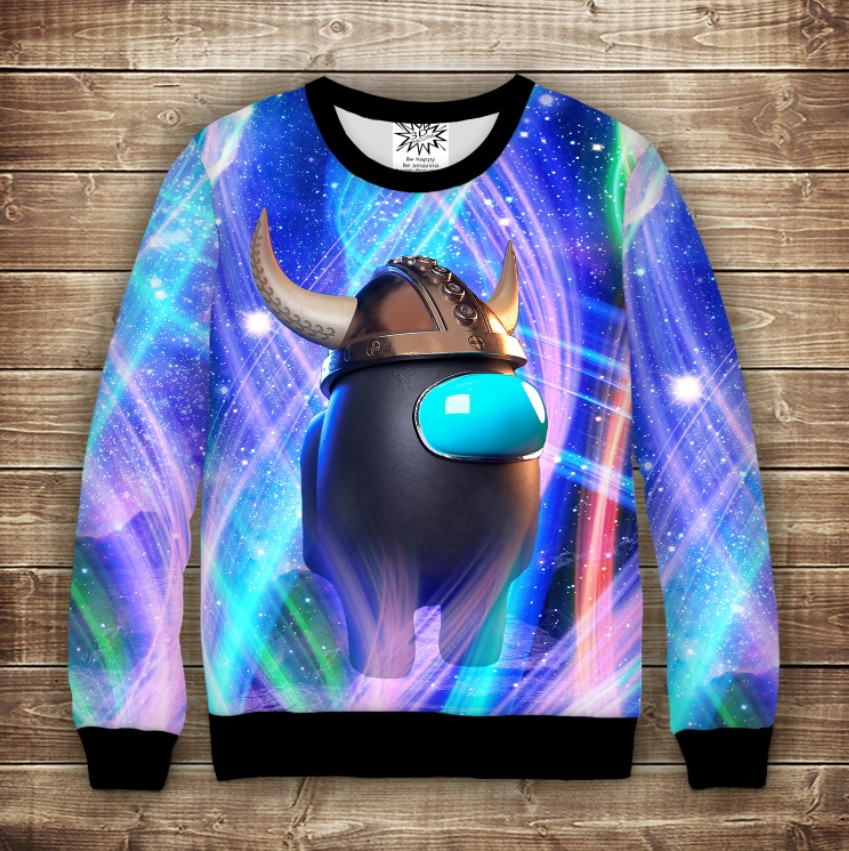 Світшот з 3D принтом Among Us Viking Дорослі і Дитячі розміри ВСІ Розміри Преміум тканина